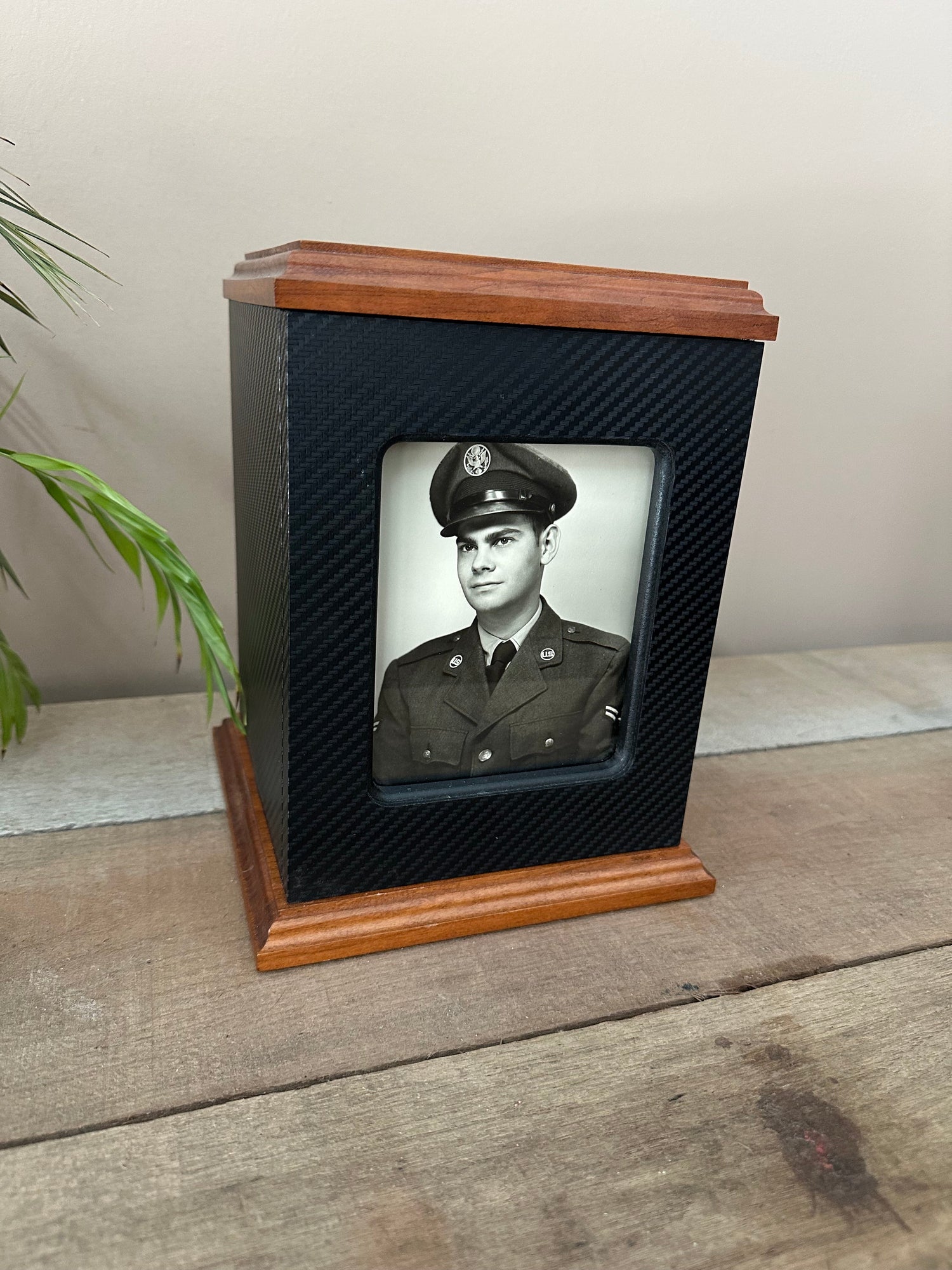 Vinyl Wrapped Picture Frame Urn